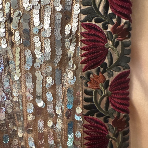 NWOT Free People Sequin Pink Silver Metallic Light Is Coming Duster - Sz Medium - Picture 6 of 10